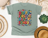 Happy First Day Of School Pencil in Bay Comfort Colors 1717 tee