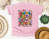 Happy First Day Of School Pencil in Blossom Comfort Colors 1717 tee