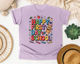 Happy First Day Of School Pencil in Orchid Comfort Colors 1717 tee
