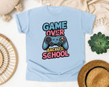 Game Over Back To School Controller in Chambray Comfort Colors 1717 tee