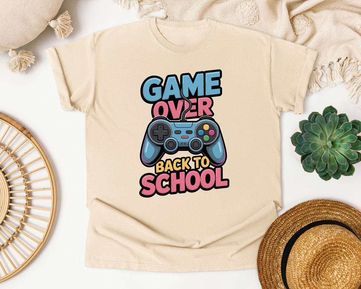 Game Over Back To School Controller in Ivory Comfort Colors 1717 tee
