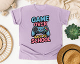 Game Over Back To School Controller in Orchid Comfort Colors 1717 tee