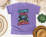 Game Over Back To School Controller in Violet Comfort Colors 1717 tee