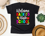 Welcome Back To High School in Black Comfort Colors 1717 tee