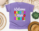 Welcome Back To High School in Violet Comfort Colors 1717 tee