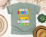Back To School And Looking Cool Bus in Bay Comfort Colors 1717 tee