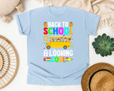 Back To School And Looking Cool Bus in Chambray Comfort Colors 1717 tee
