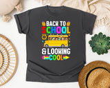 Back To School And Looking Cool Bus in Pepper Comfort Colors 1717 tee