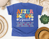 After School Squad in Flo Blue Comfort Colors 1717 tee