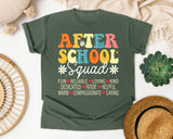 After School Squad in Moss Comfort Colors 1717 tee