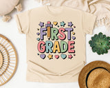 First Grade Pencil Hearts in Ivory Comfort Colors 1717 tee