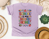 School Is My Second Home Books in Orchid Comfort Colors 1717 tee