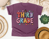 Third Grade Smiley in Berry Comfort Colors 1717 tee
