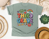 Third Grade Rainbow Frog in Bay Comfort Colors 1717 tee