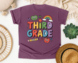 Third Grade Rainbow Frog in Berry Comfort Colors 1717 tee