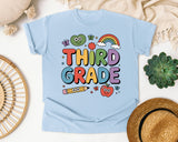 Third Grade Rainbow Frog in Chambray Comfort Colors 1717 tee
