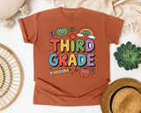 Third Grade Rainbow Frog in Yam Comfort Colors 1717 tee