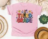 Third Grade Crayon Stars in Blossom Comfort Colors 1717 tee