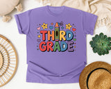Third Grade Crayon Stars in Violet Comfort Colors 1717 tee