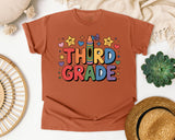Third Grade Crayon Stars in Yam Comfort Colors 1717 tee