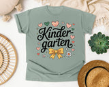 Kindergarten Script Bow in Bay Comfort Colors 1717 tee