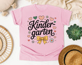 Kindergarten Script Bow in Blossom Comfort Colors 1717 tee