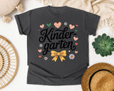 Kindergarten Script Bow in Pepper Comfort Colors 1717 tee