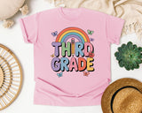Third Grade Rainbow Butterfly in Blossom Comfort Colors 1717 tee