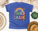 Third Grade Rainbow Butterfly in Flo Blue Comfort Colors 1717 tee