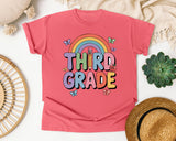Third Grade Rainbow Butterfly in Watermelon Comfort Colors 1717 tee