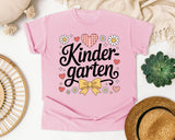 Kindergarten Script Daisy Bow in Blossom Comfort Colors 1717 tee