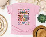 Second Grade Pencil Bow in Blossom Comfort Colors 1717 tee