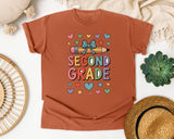 Second Grade Pencil Bow in Yam Comfort Colors 1717 tee