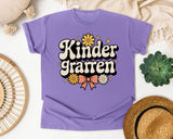 Kindergarten Retro Daisy in Violet Comfort Colors 1717 tee