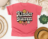 Kindergarten Retro Daisy in Watermelon Comfort Colors 1717 tee