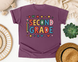 Second Grade Pencil Stars in Berry Comfort Colors 1717 tee