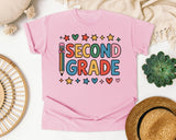 Second Grade Pencil Stars in Blossom Comfort Colors 1717 tee