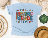 Second Grade Pencil Stars in Chambray Comfort Colors 1717 tee