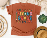 Second Grade Pencil Stars in Yam Comfort Colors 1717 tee