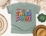 Third Grade Rainbow Apple in Bay Comfort Colors 1717 tee