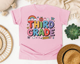 Third Grade Rainbow Apple in Blossom Comfort Colors 1717 tee