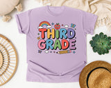 Third Grade Rainbow Apple in Orchid Comfort Colors 1717 tee