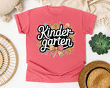 Kindergarten Script Flowers in Watermelon Comfort Colors 1717 tee