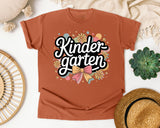 Kindergarten Script Flowers in Yam Comfort Colors 1717 tee