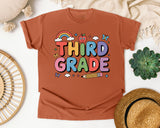 Third Grade Rainbow Clouds in Yam Comfort Colors 1717 tee