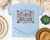 Third Grade Pencil Books in Chambray Comfort Colors 1717 tee