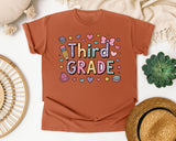 Third Grade Pencil Books in Yam Comfort Colors 1717 tee