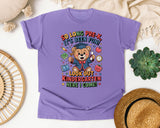 So Long Pre-K Bear Graduate in Violet Comfort Colors 1717 tee
