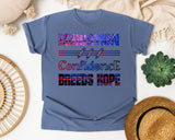 Education Confidence Breeds Hope in Blue Jean Comfort Colors 1717 tee