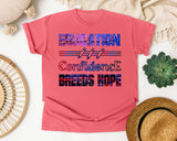 Education Confidence Breeds Hope in Watermelon Comfort Colors 1717 tee